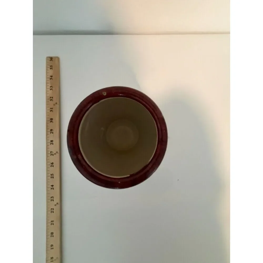 vtg oxblood glazed ceramic planter